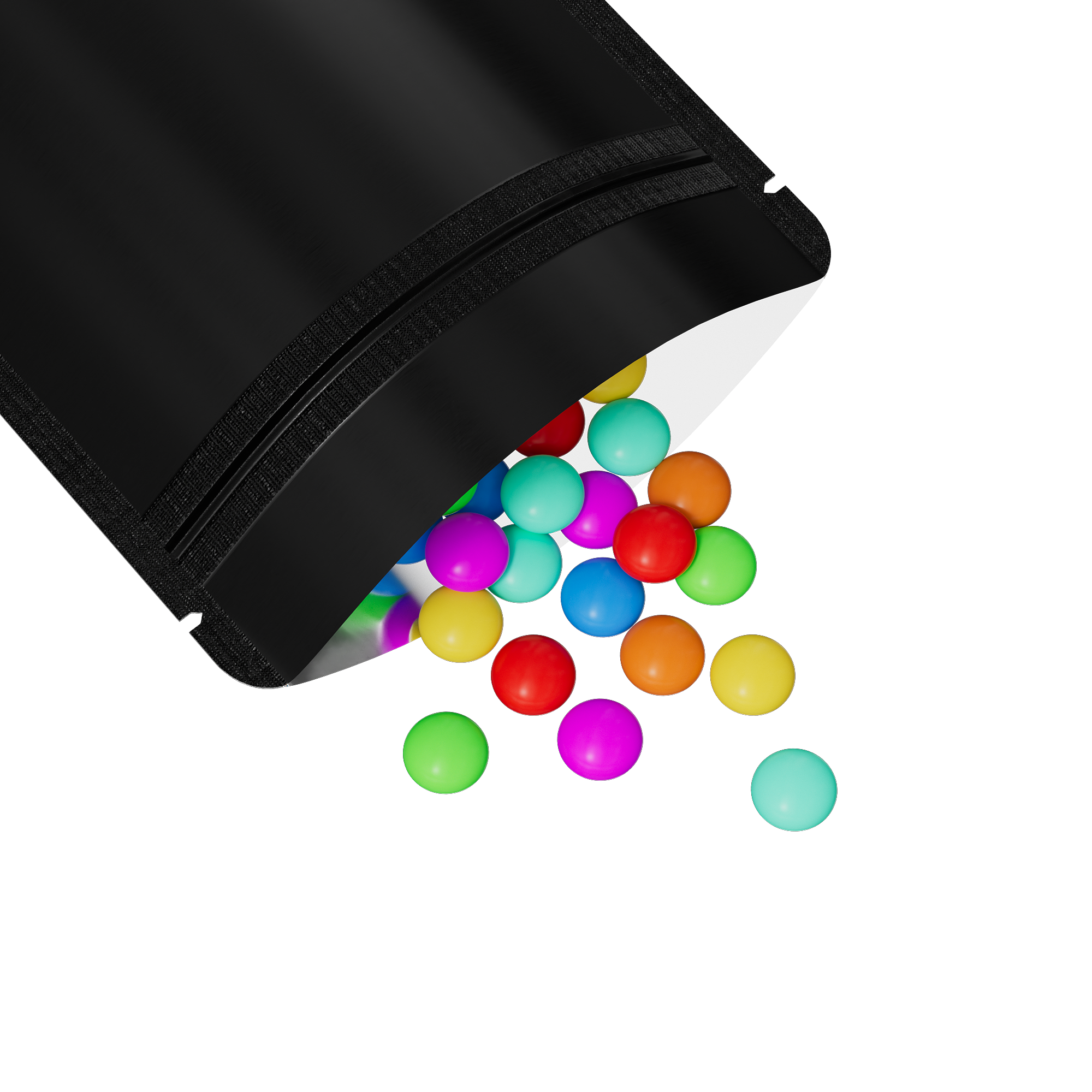 Half Waxed Black Metallic Mylar Stand Strong® Bags with Rounded Corners