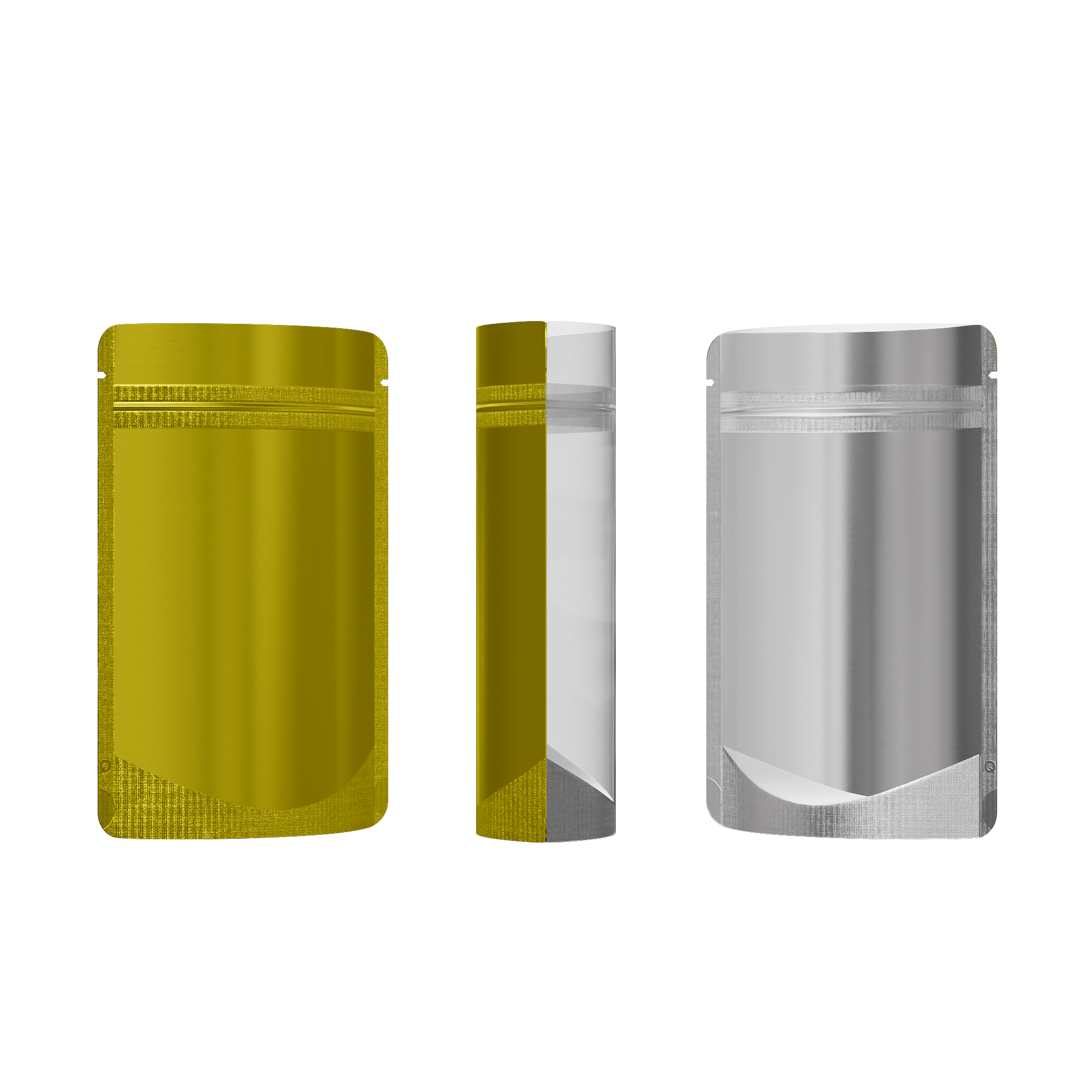 Matte Half Chardonnay Gold Metallic Mylar Stand Strong® Bags with Rounded Corners