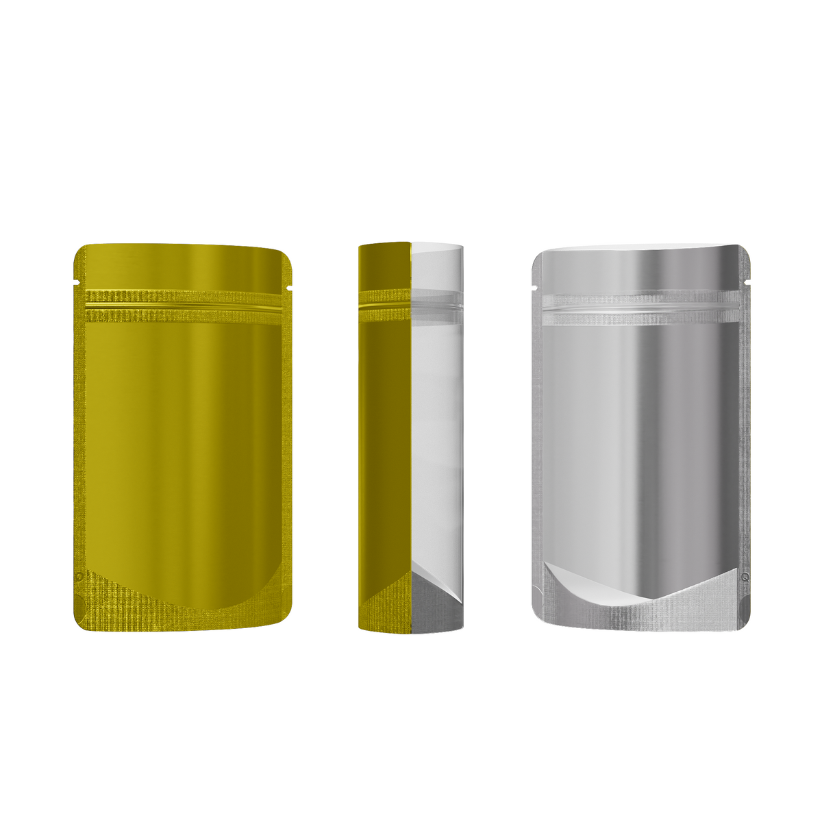 Matte Half Chardonnay Gold Metallic Mylar Stand Strong® Bags with Rounded Corners