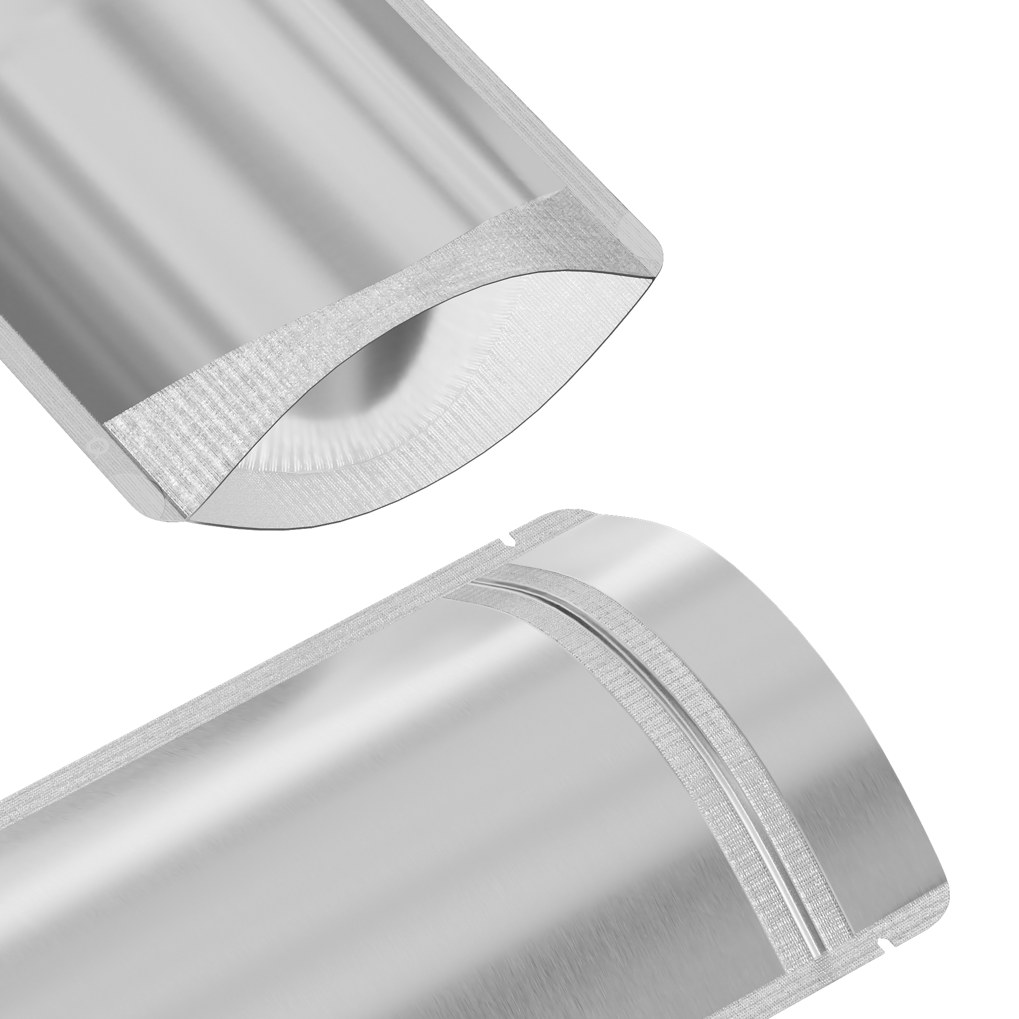 Matte Half Nickel Silver Metallic Mylar Stand Strong® Bags with Rounded Corners
