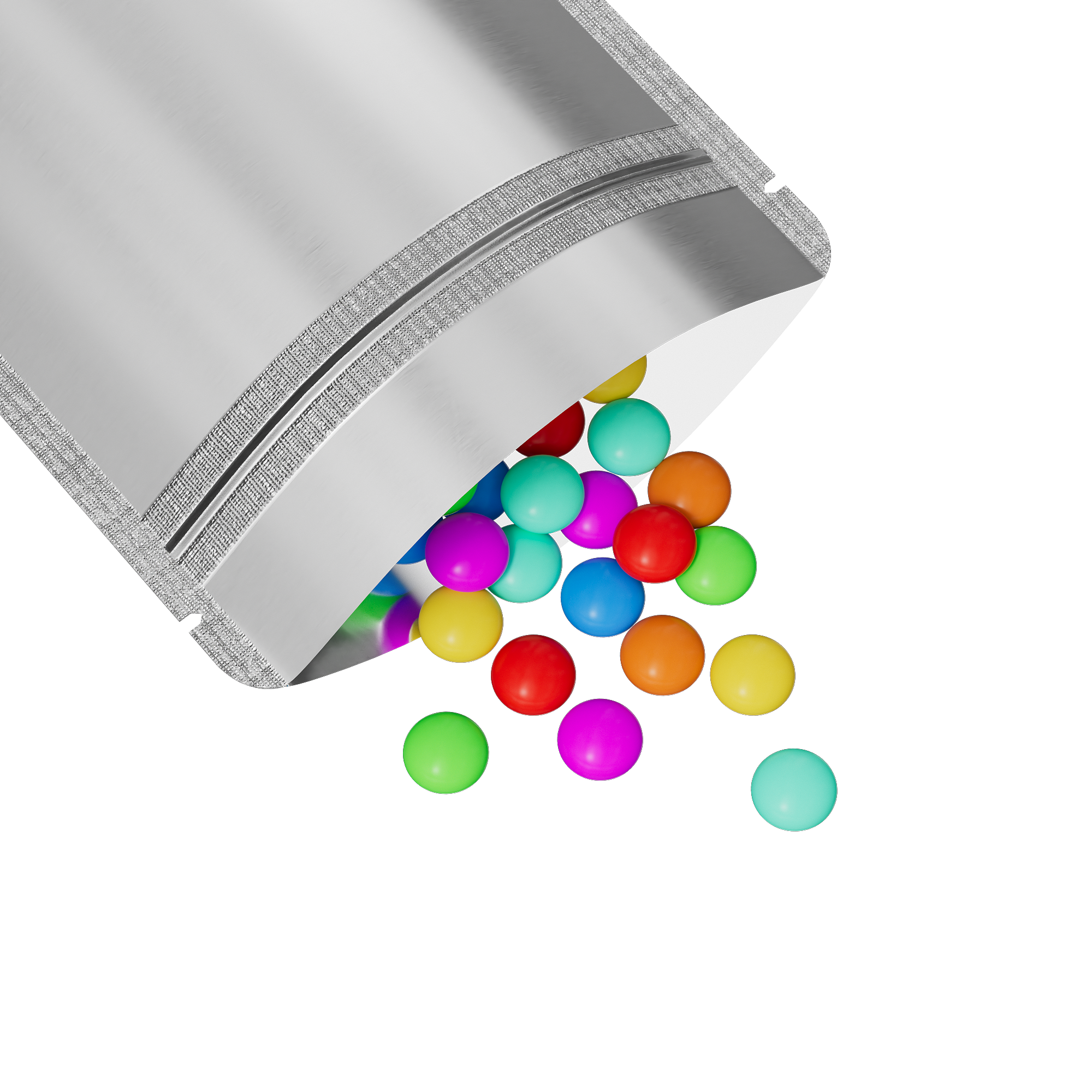Matte Half Nickel Silver Metallic Mylar Stand Strong® Bags with Rounded Corners