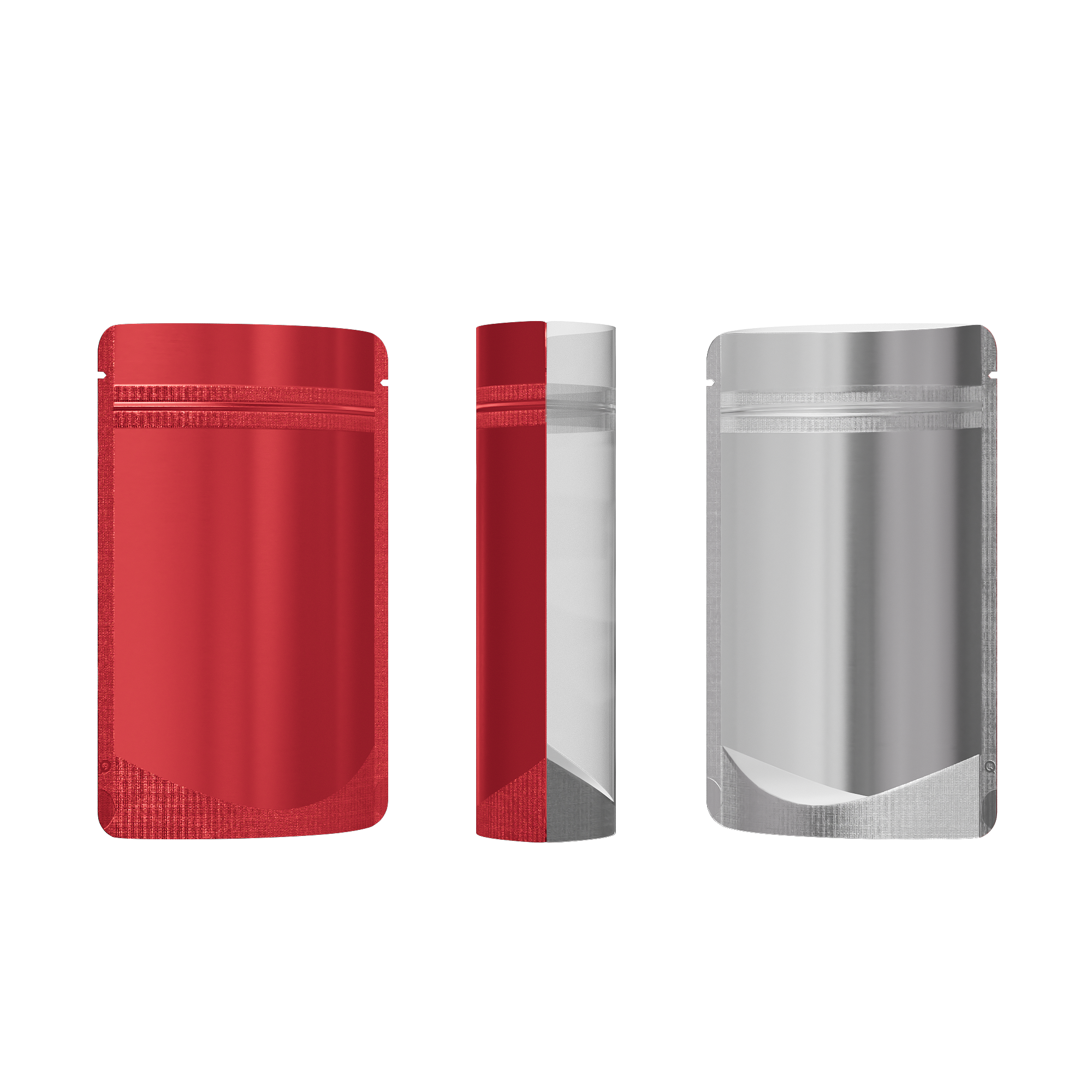 Single Side Matte Color Metallic Mylar Stand Strong® Bags with Rounded Corners