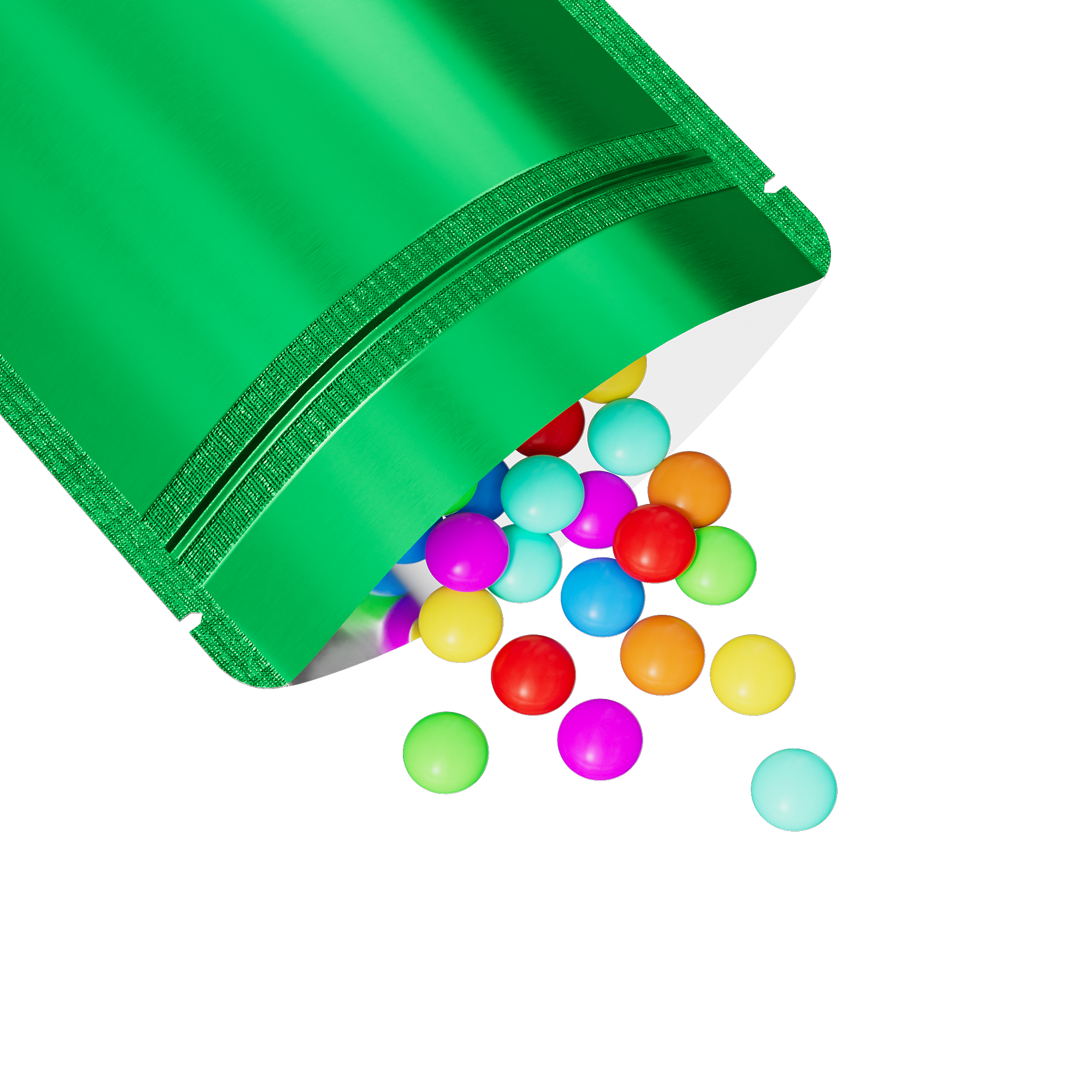 Matte Half Emerald Green Metallic Mylar Stand Strong® Bags with Rounded Corners