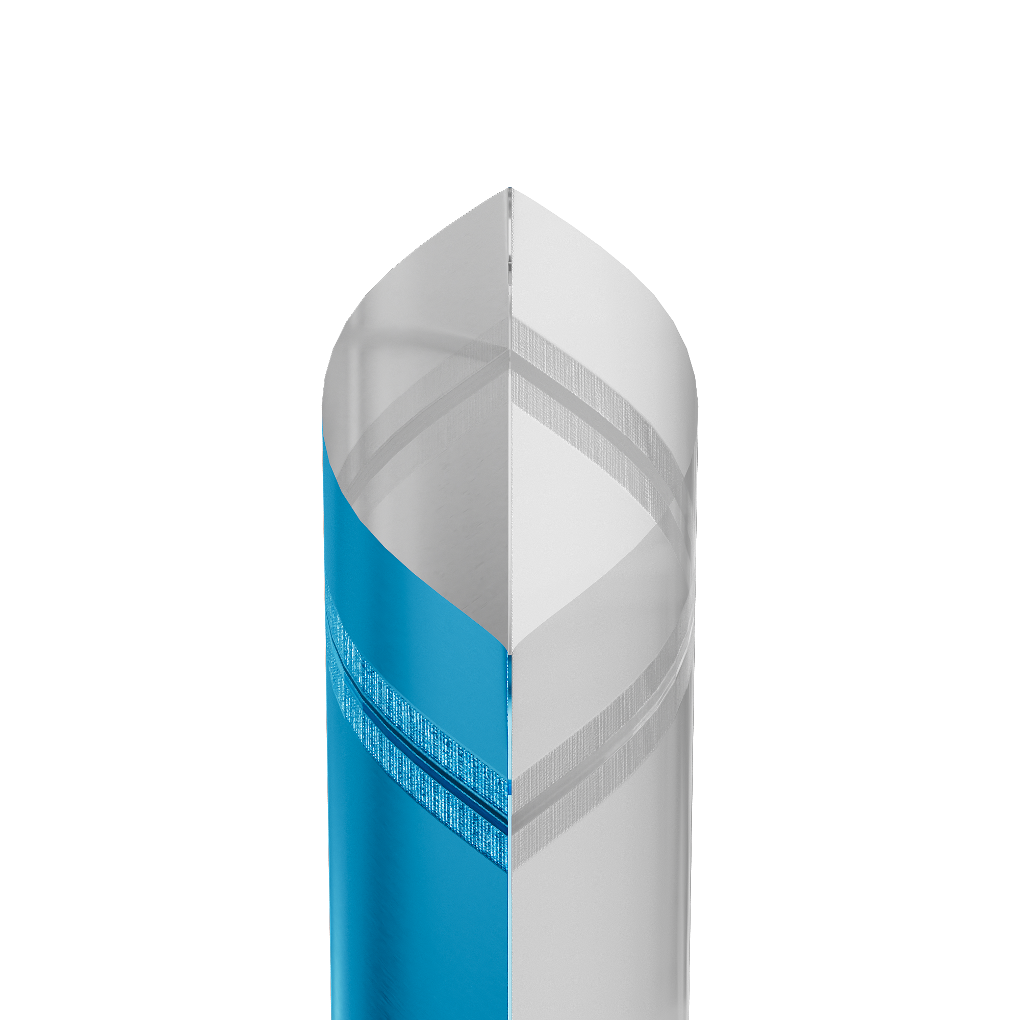 Half Electric Blue Metallic Mylar Stand Strong® Bags with Rounded Corners