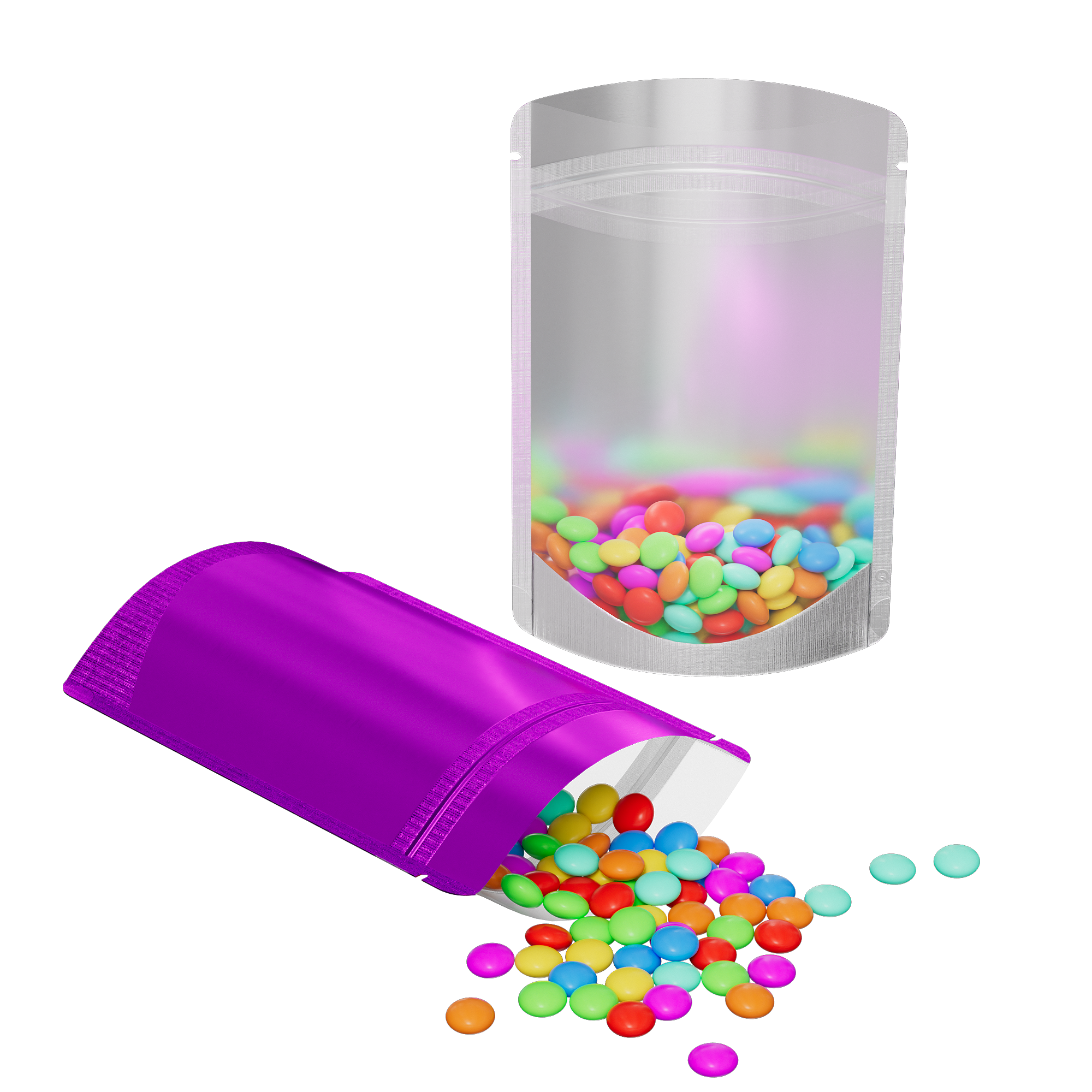 Single Side Matte Color Metallic Mylar Stand Strong® Bags with Rounded Corners