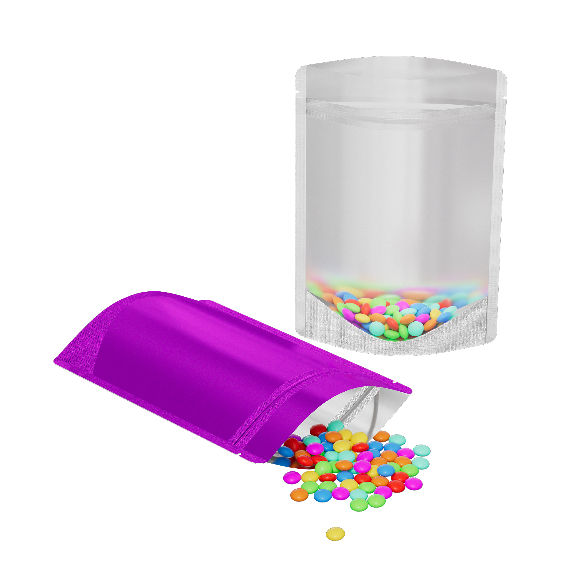 Matte Half Lavender Metallic Mylar Stand Strong® Bags with Rounded Corners