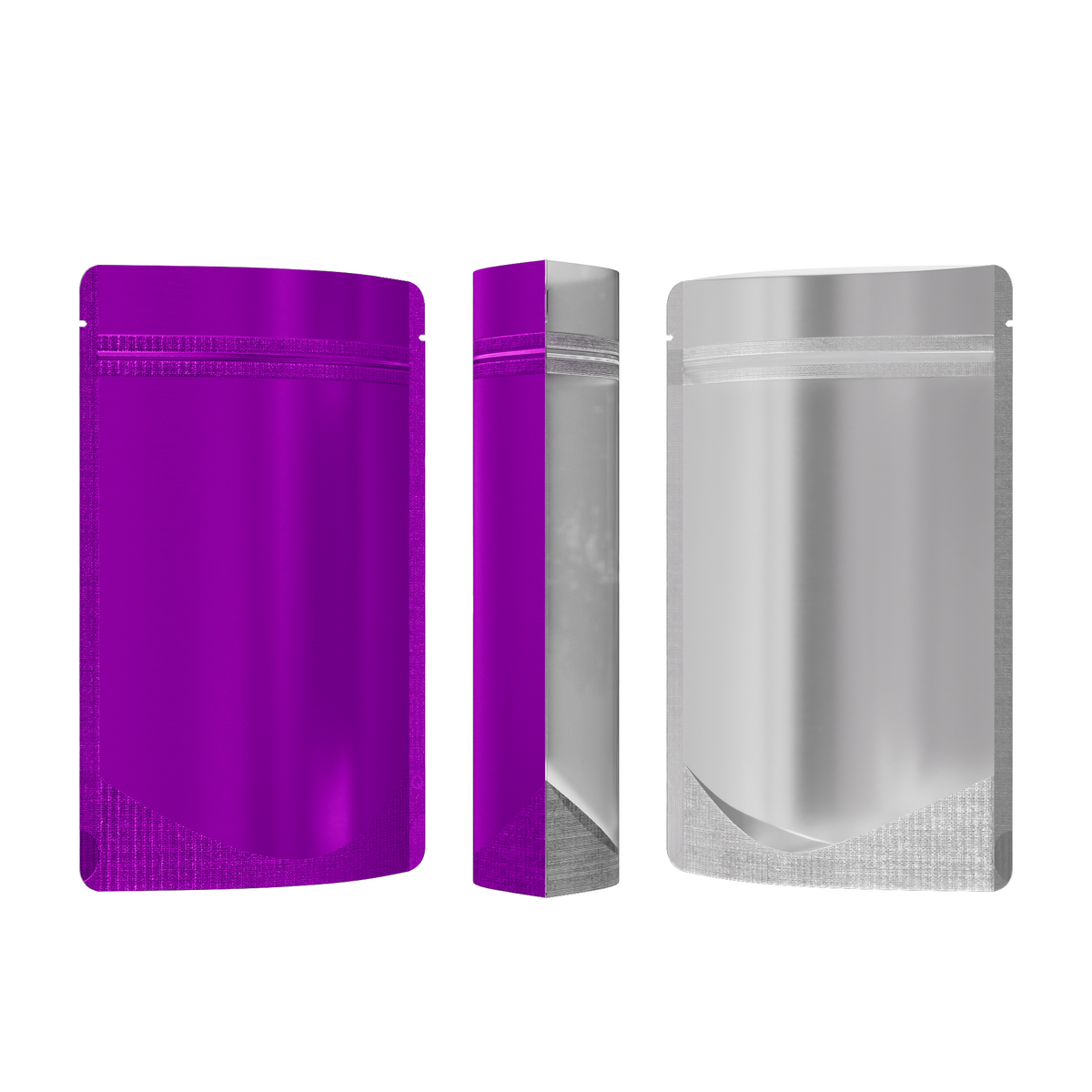 Matte Half Lavender Metallic Mylar Stand Strong® Bags with Rounded Corners