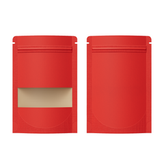 Smooth Brick Red Kraft with Window Stand Strong® Bags