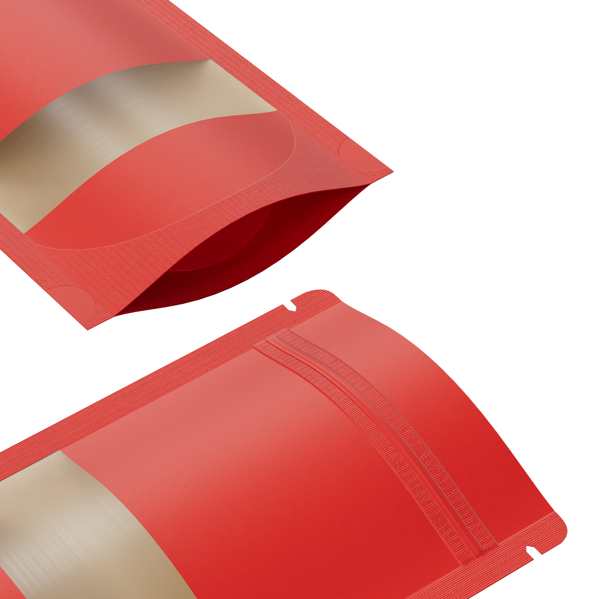 Smooth Brick Red Kraft with Window Stand Strong® Bags