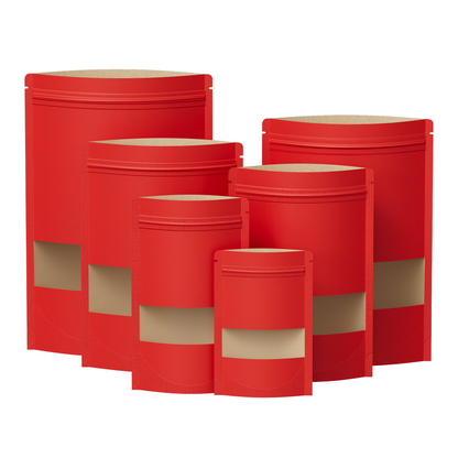Rounded Corners Kraft with Window Stand Strong® Bags