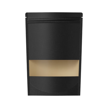 Customizable Rounded Corners Kraft with Window Stand Up Zipper Seal Bags (Basic Printing)