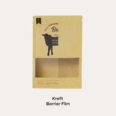 Customizable Kraft Paper Side Gusset with Translucent Window Stand Up Zipper Seal Bags (Full Customization)