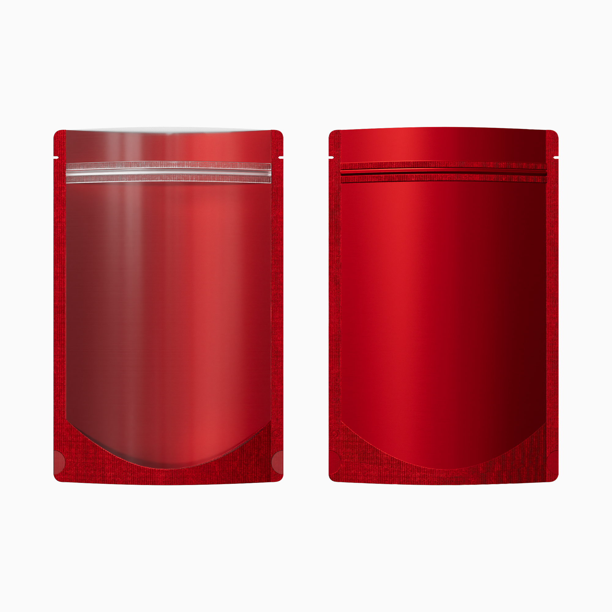 Matte Half Rose Red Translucent Plastic Stand Strong® Bags with Rounded Corners