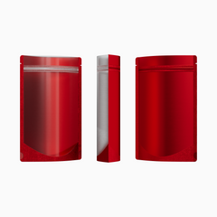 Matte Half Rose Red Translucent Plastic Stand Strong® Bags with Rounded Corners