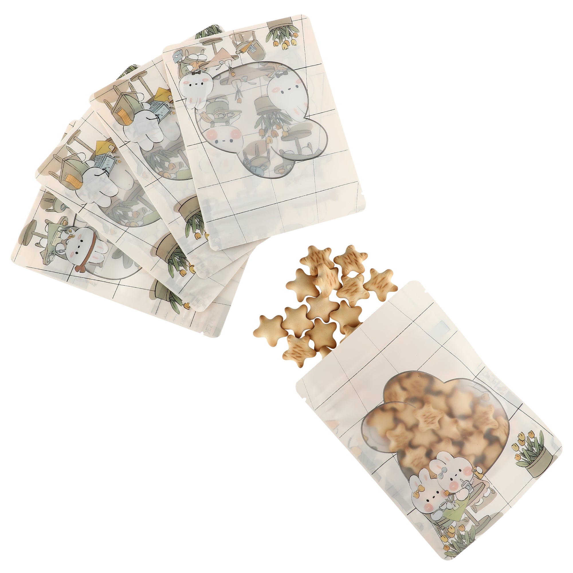 Matte Rabbit Café Designed Windowed Stand Strong® Bags