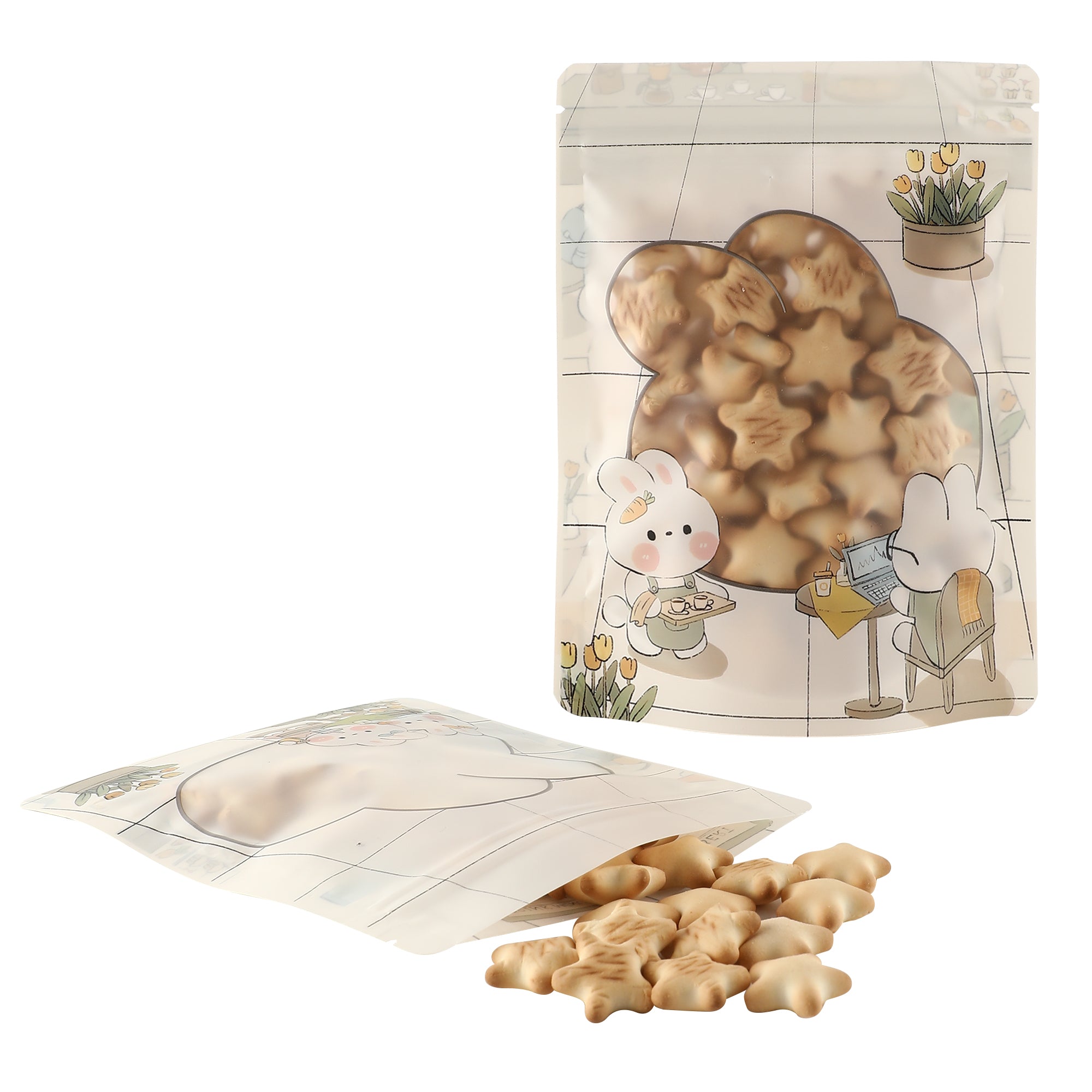 Matte Rabbit Café Designed Windowed Stand Strong® Bags