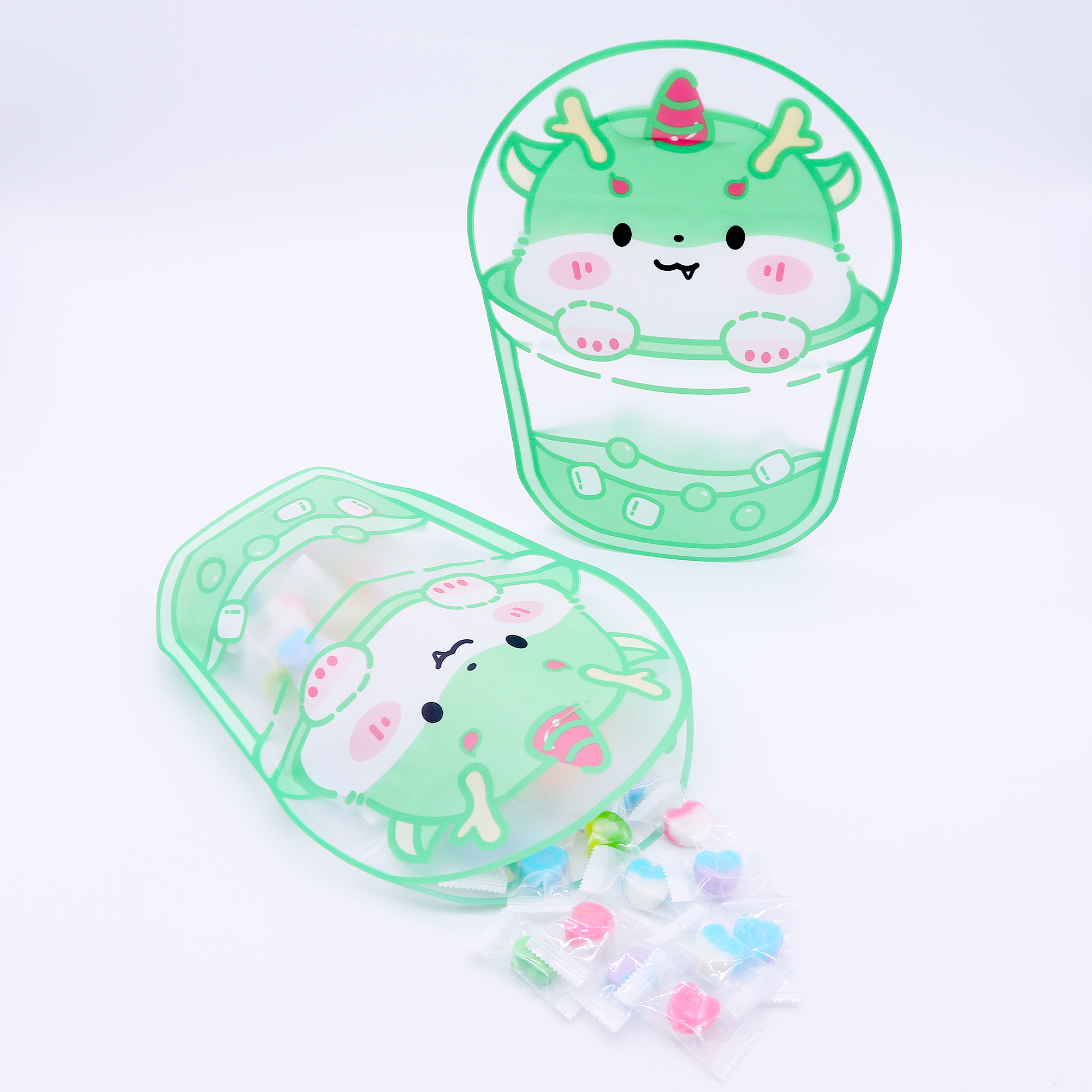 Dragon, Cat, Duckling, Rabbit Print Designs Polyethylene Stand Strong® Bags with Carrying Handle