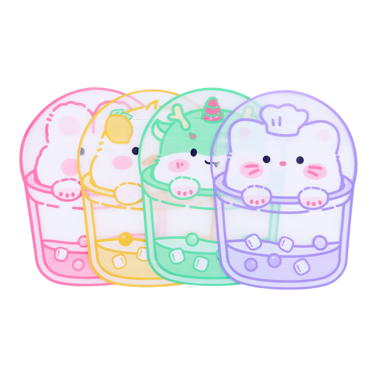 Dragon, Cat, Duckling, Rabbit Print Designs Polyethylene Stand Strong® Bags with Carrying Handle
