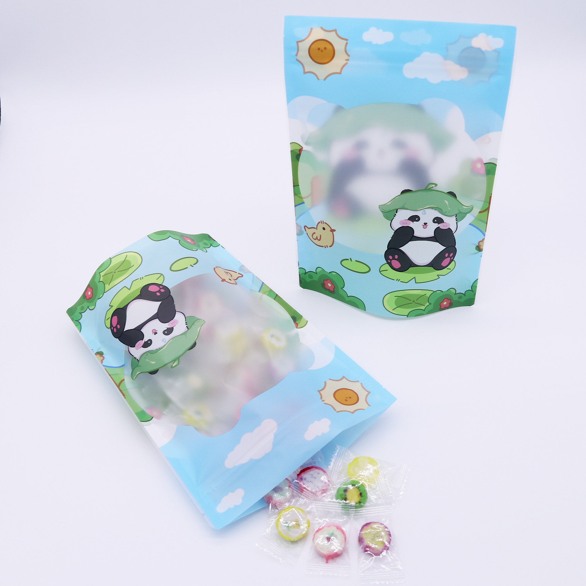 Assorted Panda Four Seasons Designed Stand Strong® Bags with Translucent Window