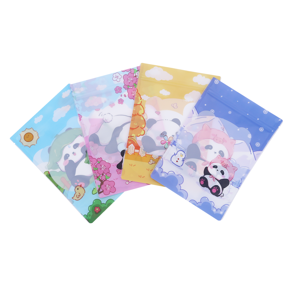 Assorted Panda Four Seasons Designed Stand Strong® Bags with Translucent Window