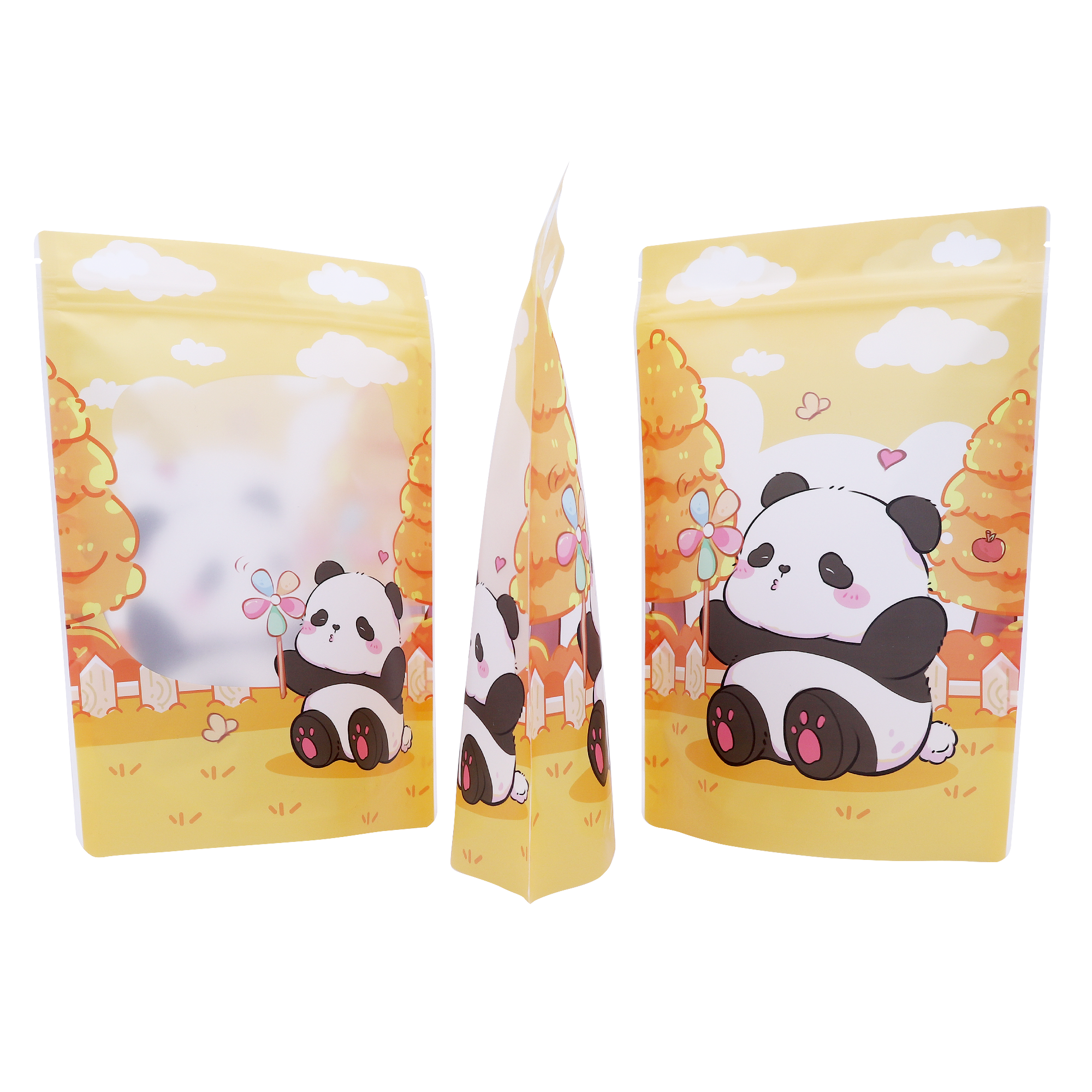 Assorted Panda Four Seasons Designed Stand Strong® Bags with Translucent Window