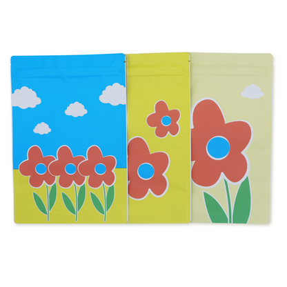 QQ Studio® Flower Garden Designs Metallized Mylar Stand Strong® Bags