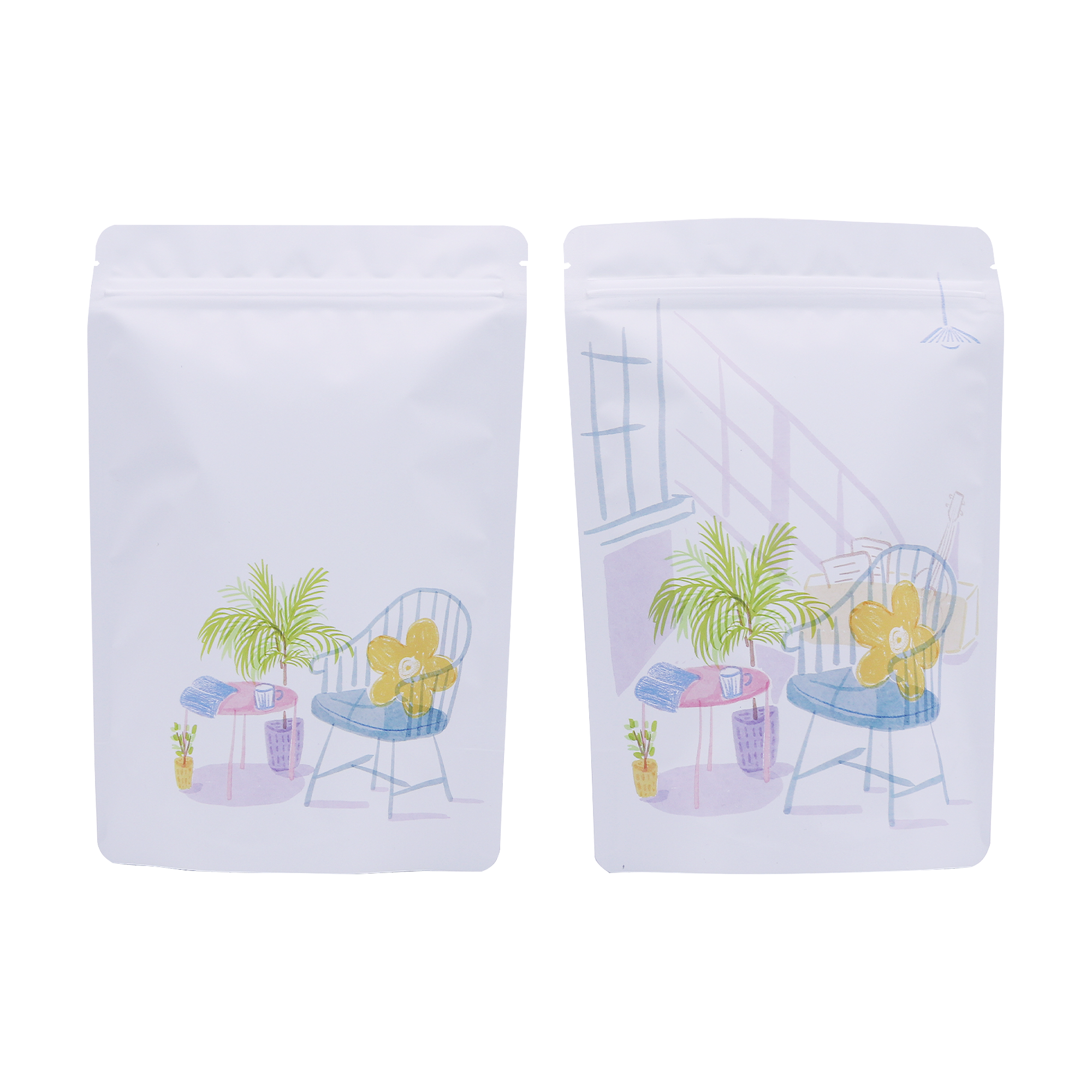 Matte White Relaxation Painting Mylar Stand Strong® Bags