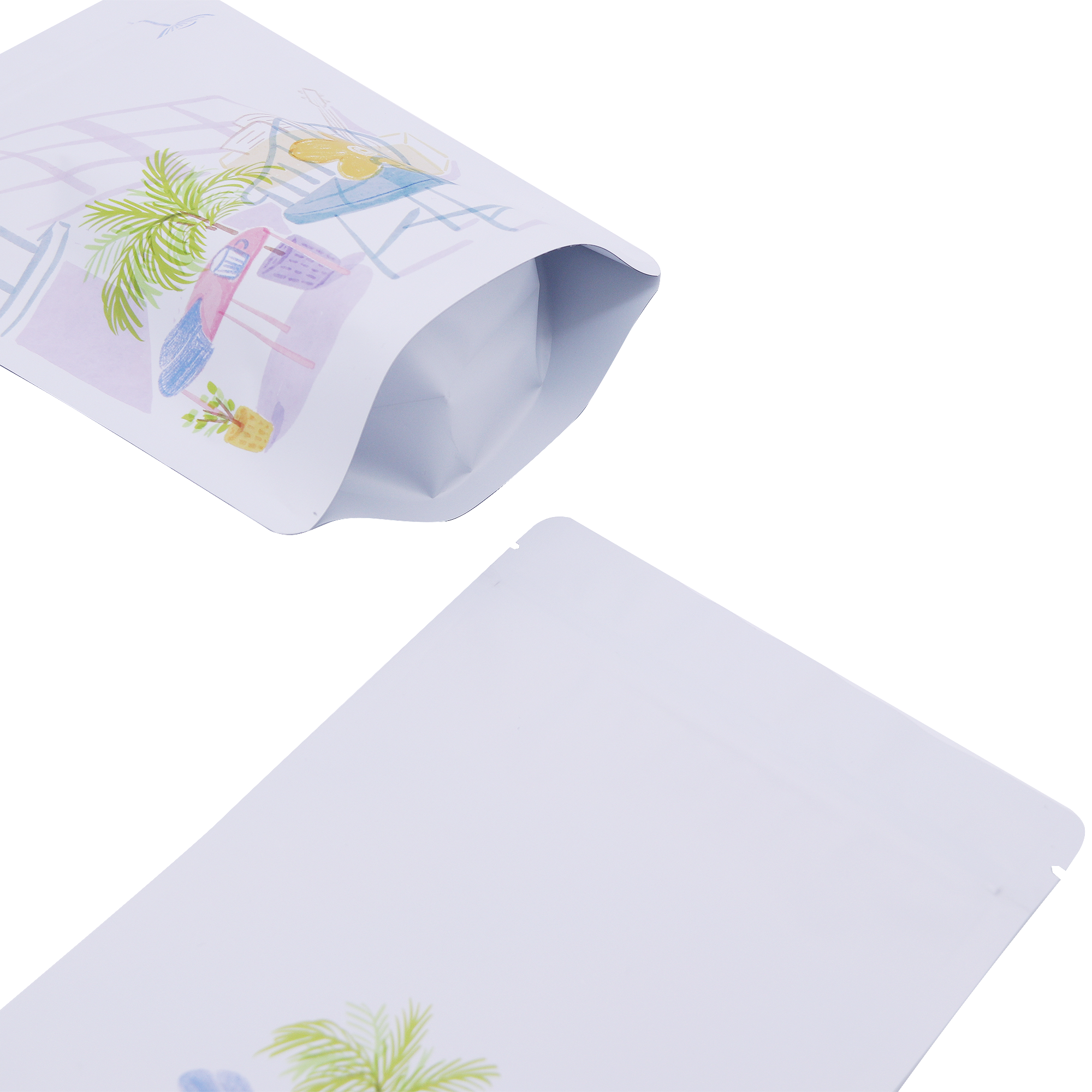 Matte White Relaxation Painting Mylar Stand Strong® Bags