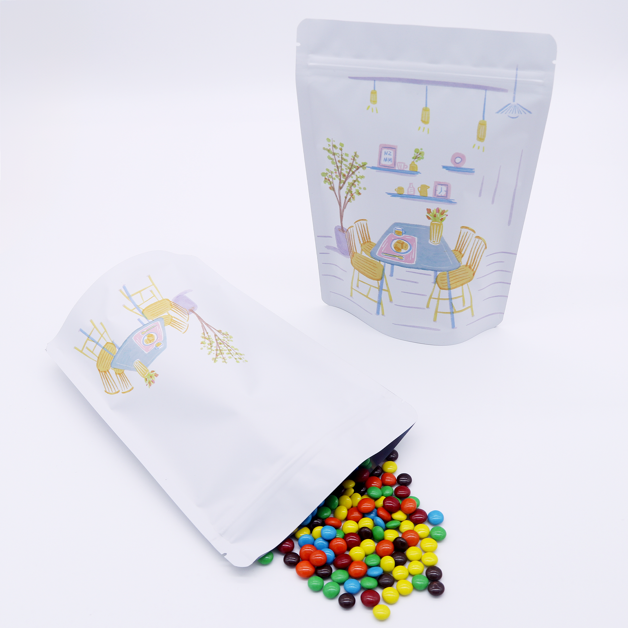 Matte White Relaxation Painting Mylar Stand Strong® Bags
