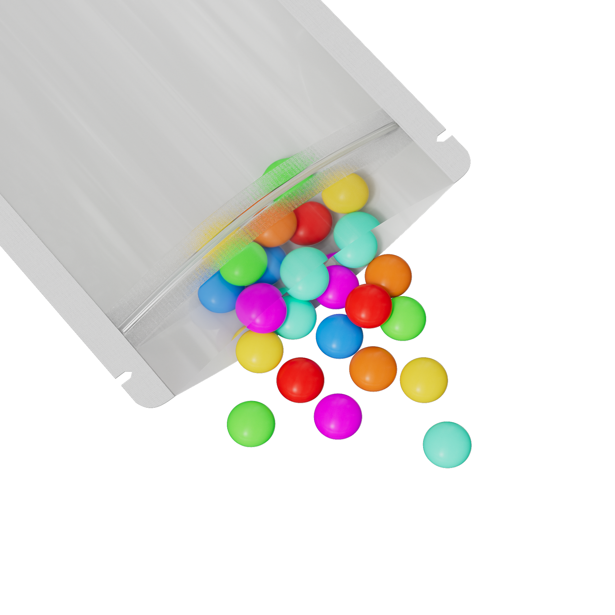 Glossy Half Polar White Metallic Mylar Foil Stand Strong® Bags