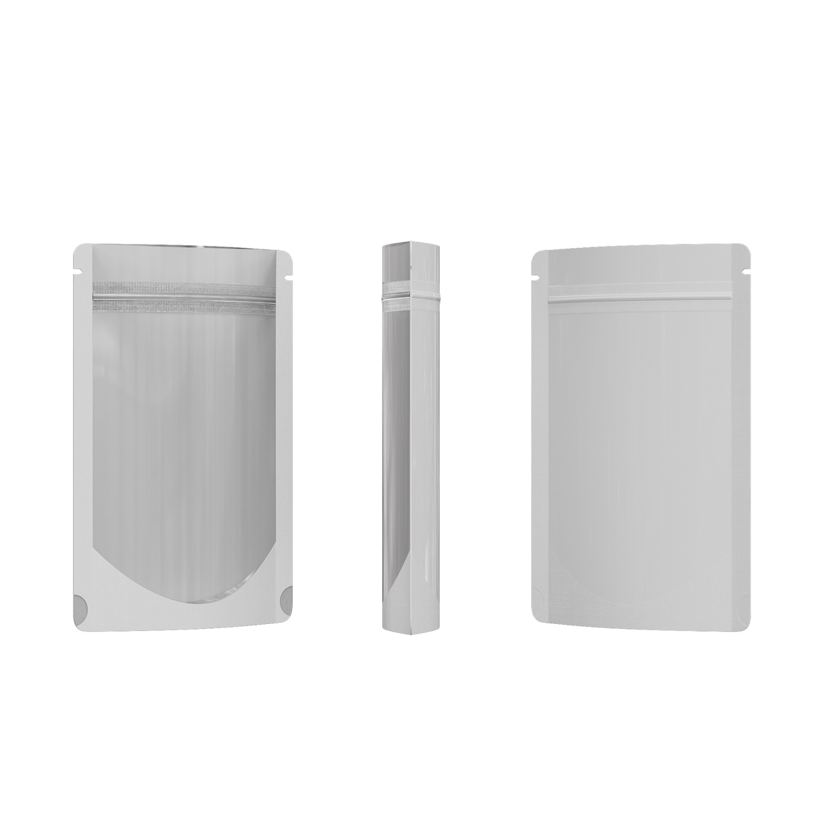 Glossy Half Polar White Metallic Mylar Foil Stand Strong® Bags