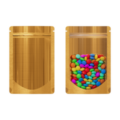 Glossy Half Gold Rush Metallic Mylar Foil Stand Strong® Bags