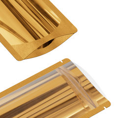 Glossy Half Gold Rush Metallic Mylar Foil Stand Strong® Bags