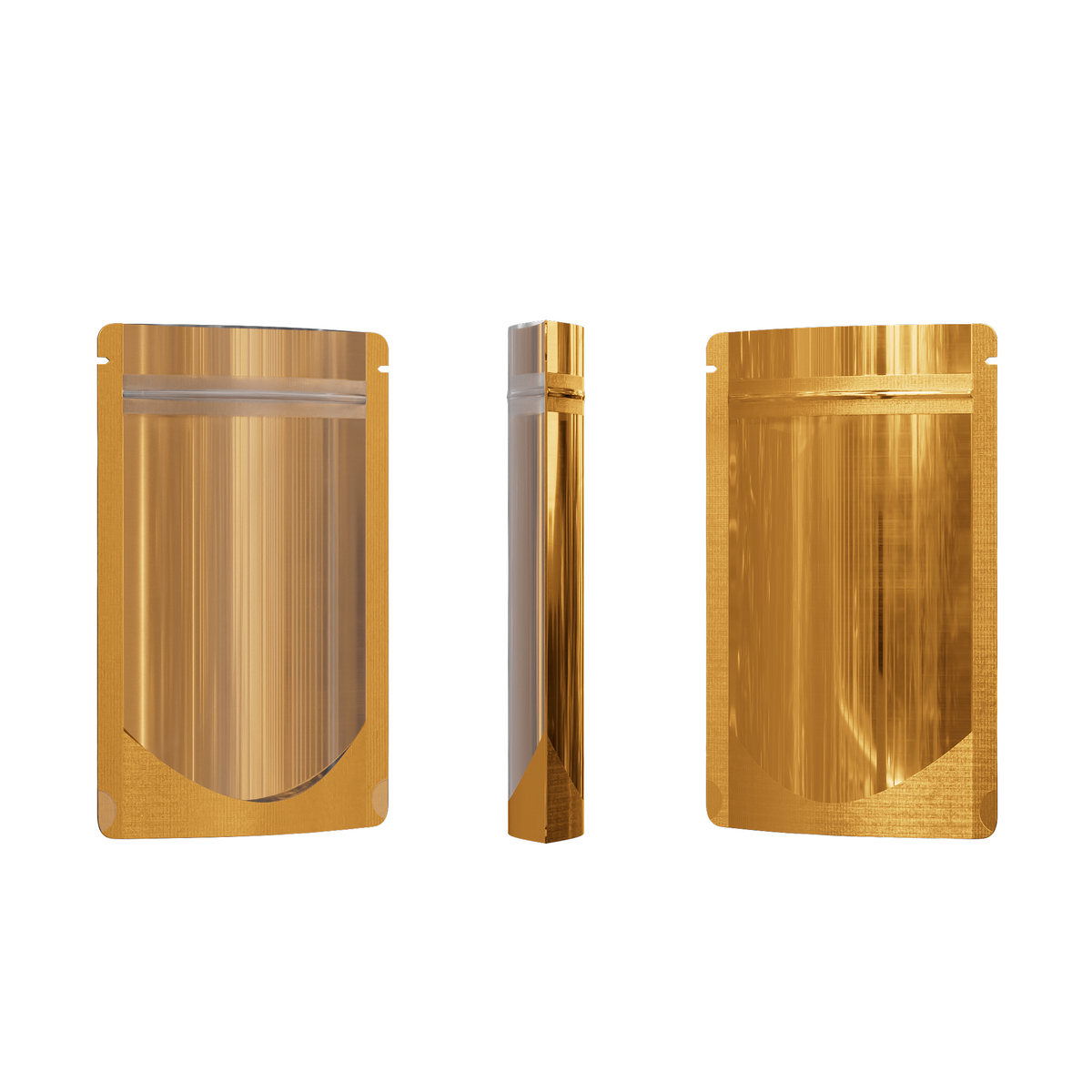 Glossy Half Gold Rush Metallic Mylar Foil Stand Strong® Bags