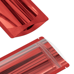 Glossy Half Heart Red Metallic Mylar Foil Stand Strong® Bags