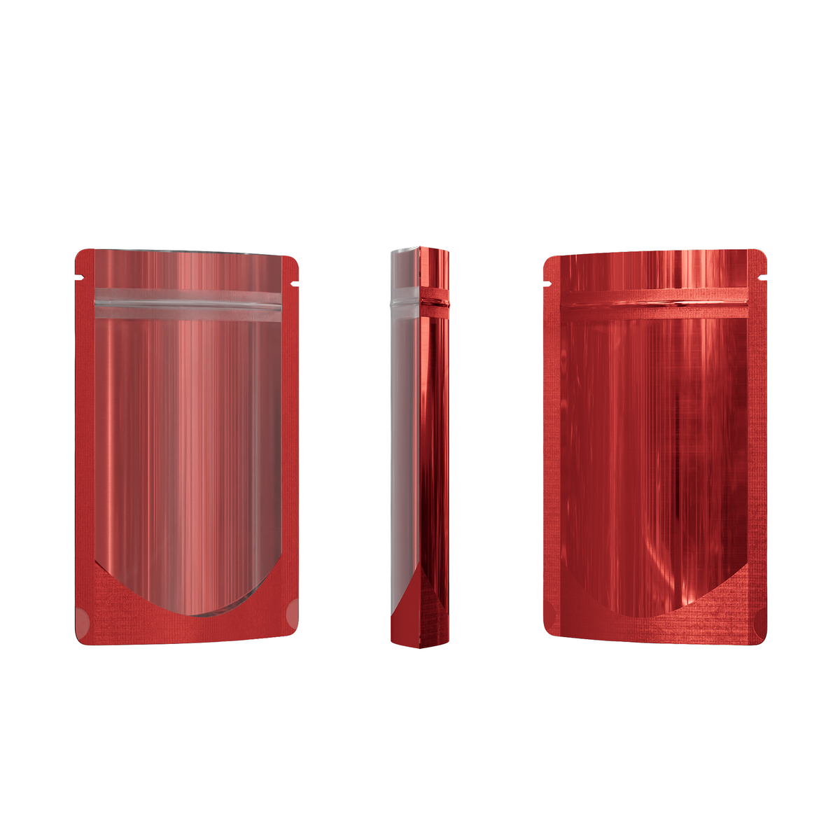 Glossy Half Heart Red Metallic Mylar Foil Stand Strong® Bags