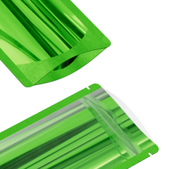 Glossy Half Forest Green Metallic Mylar Foil Stand Strong® Bags