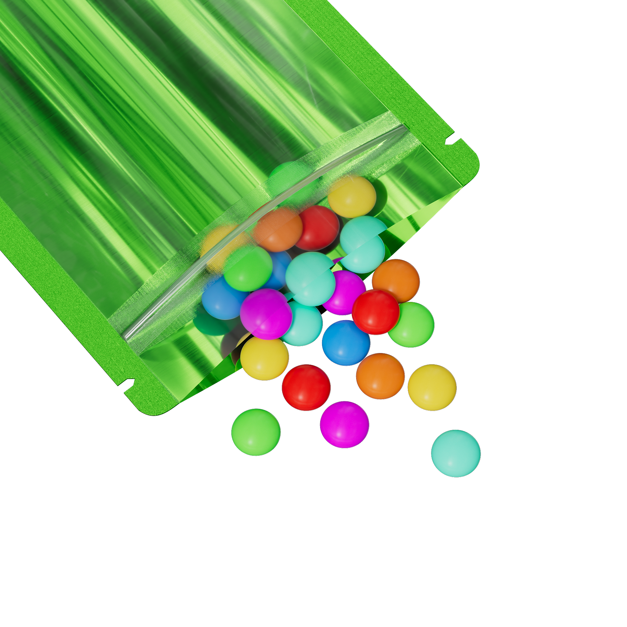 Glossy Half Forest Green Metallic Mylar Foil Stand Strong® Bags