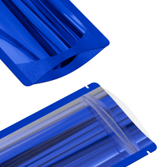 Glossy Half Lapis Lazuli Blue Metallic Mylar Foil Stand Strong® Bags