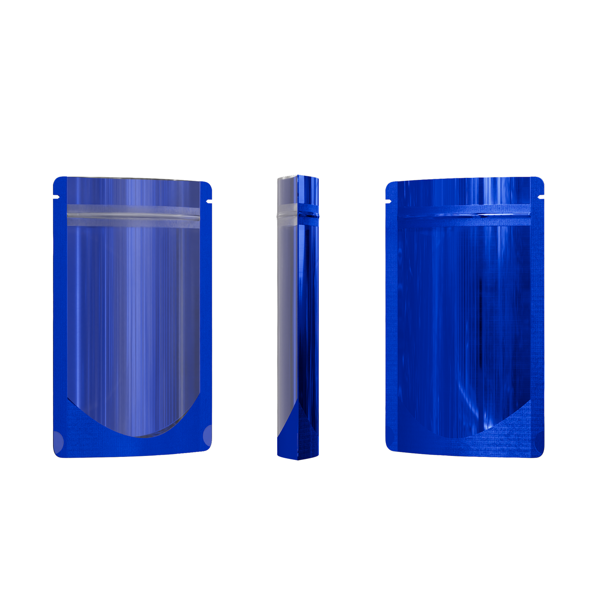 Glossy Half Lapis Lazuli Blue Metallic Mylar Foil Stand Strong® Bags