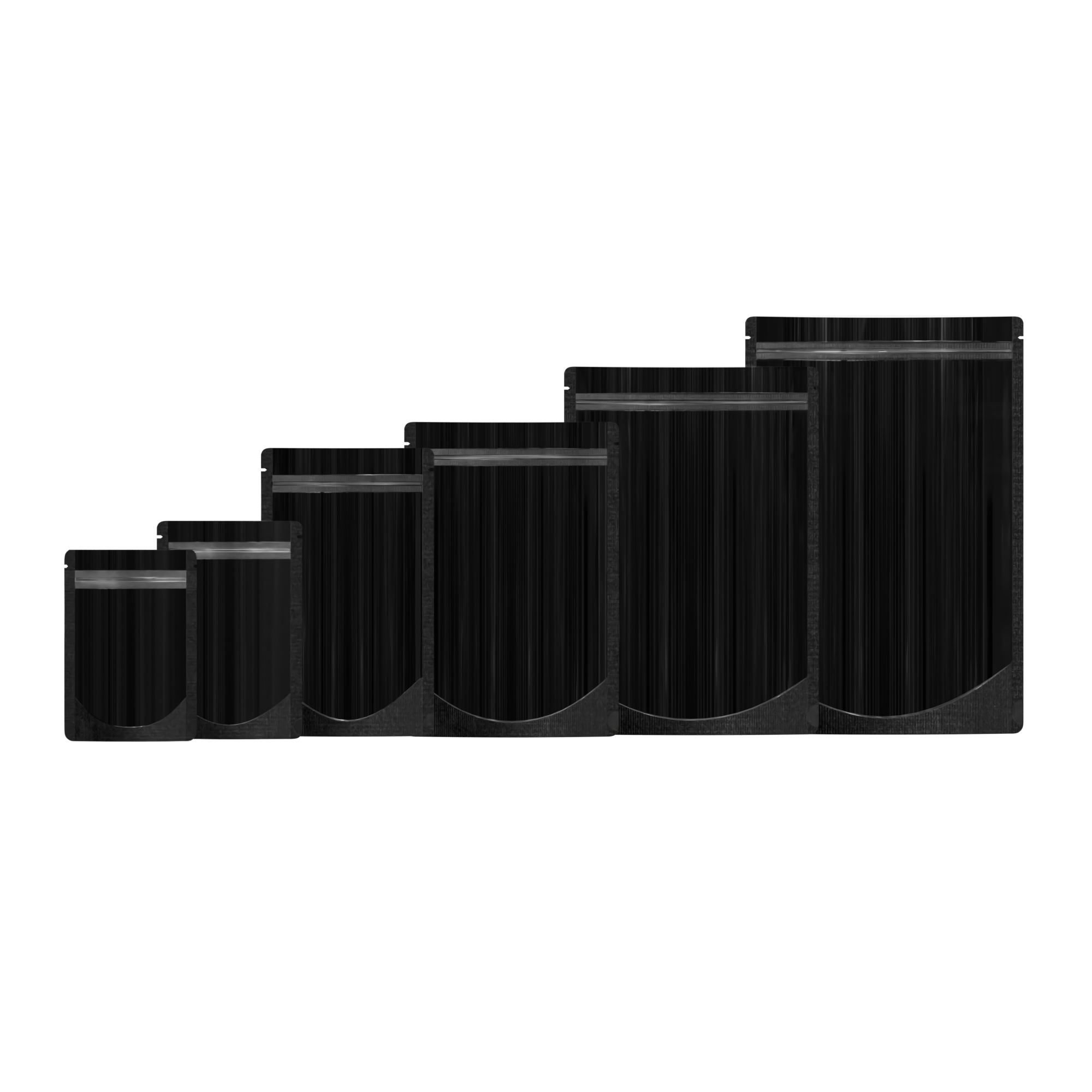 Glossy Half Mirror Black Metallic Mylar Foil Stand Strong® Bags