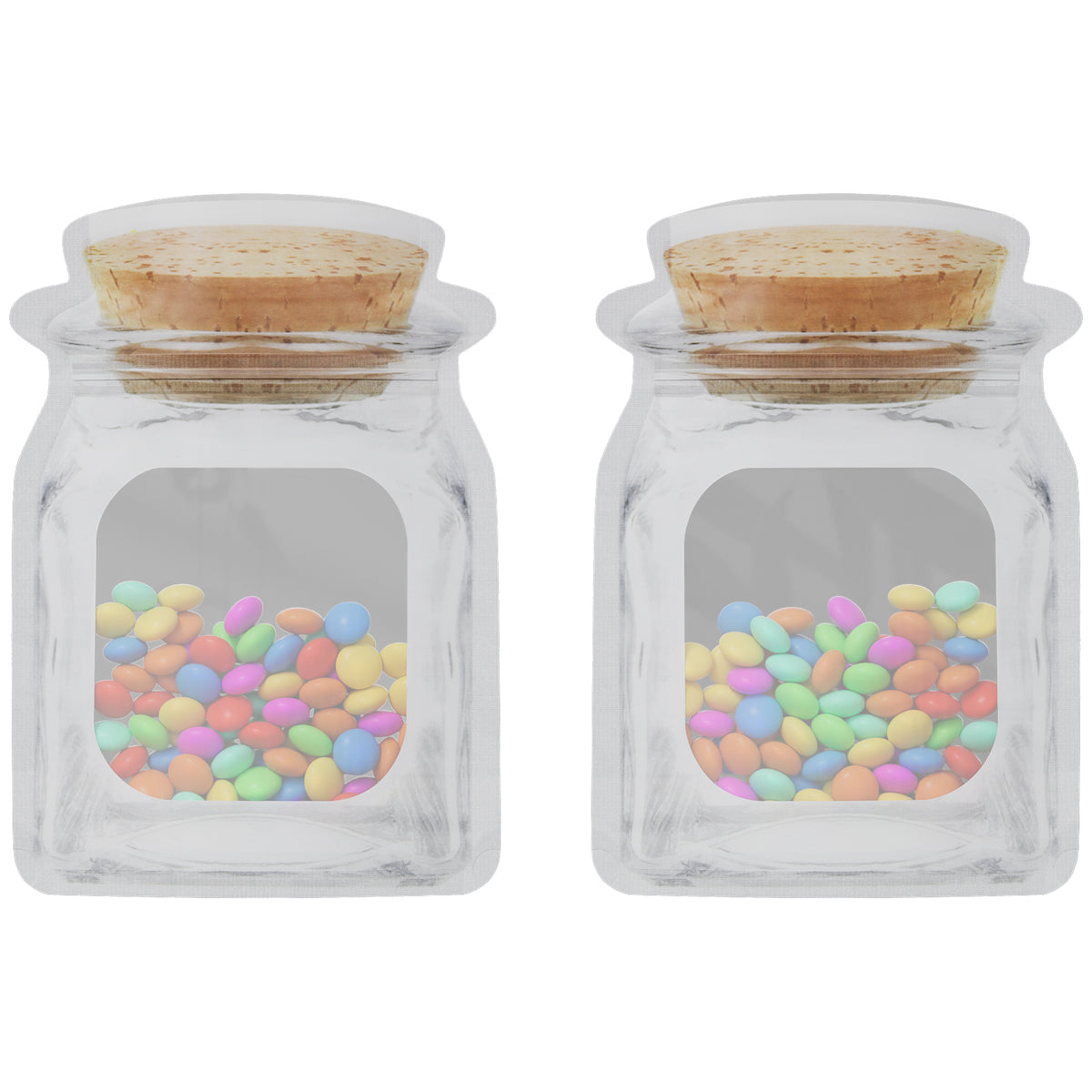 White Jade Translucent Glass Bottle Shaped Corky Brown Lid Stand Strong® Bags