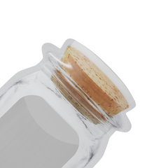 White Jade Translucent Glass Bottle Shaped Corky Brown Lid Stand Strong® Bags