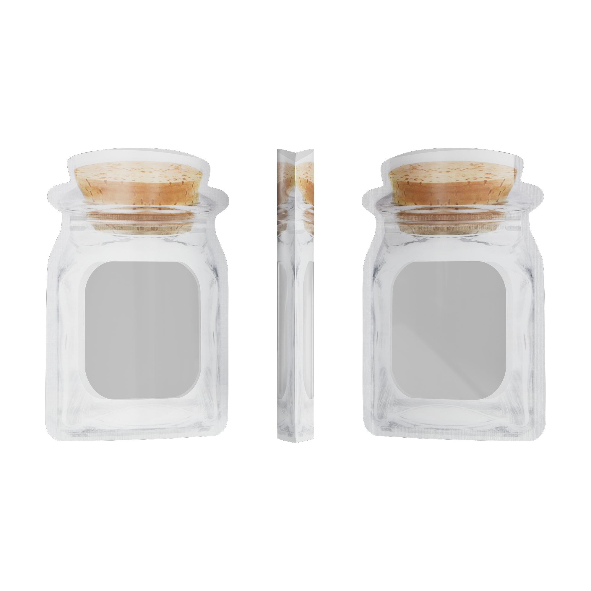 White Jade Translucent Glass Bottle Shaped Corky Brown Lid Stand Strong® Bags