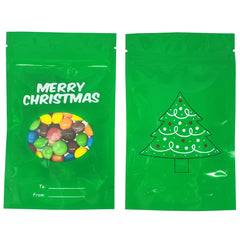 Glossy Christmas Design Round Window Plastic and Mylar Stand Strong® Bags