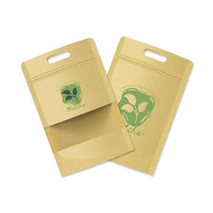 Customizable Krafty Brown Translucent Window Stand Up Zipper Bags with Die Cut Handles (Basic Printing)
