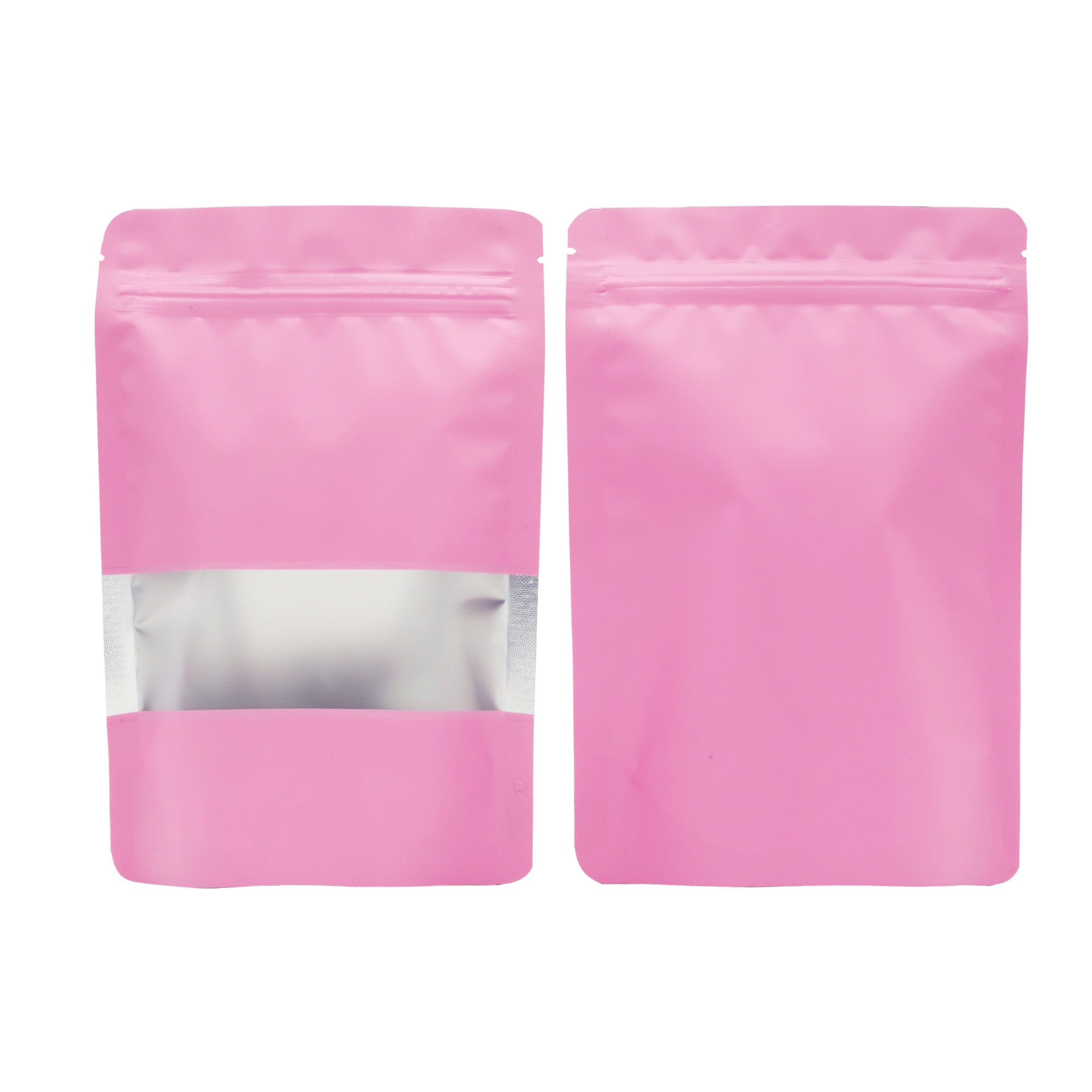 Matte Shimmering Blush Pink Frosted Window Mylar Stand Strong® Bags