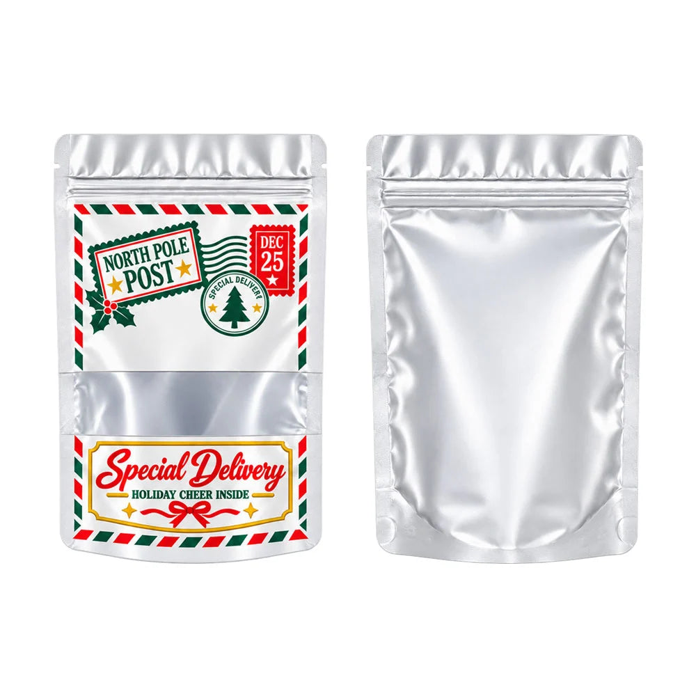 Christmas Sale: Frosted Window Mylar Stand Up Bags – Free Full-Color Printing