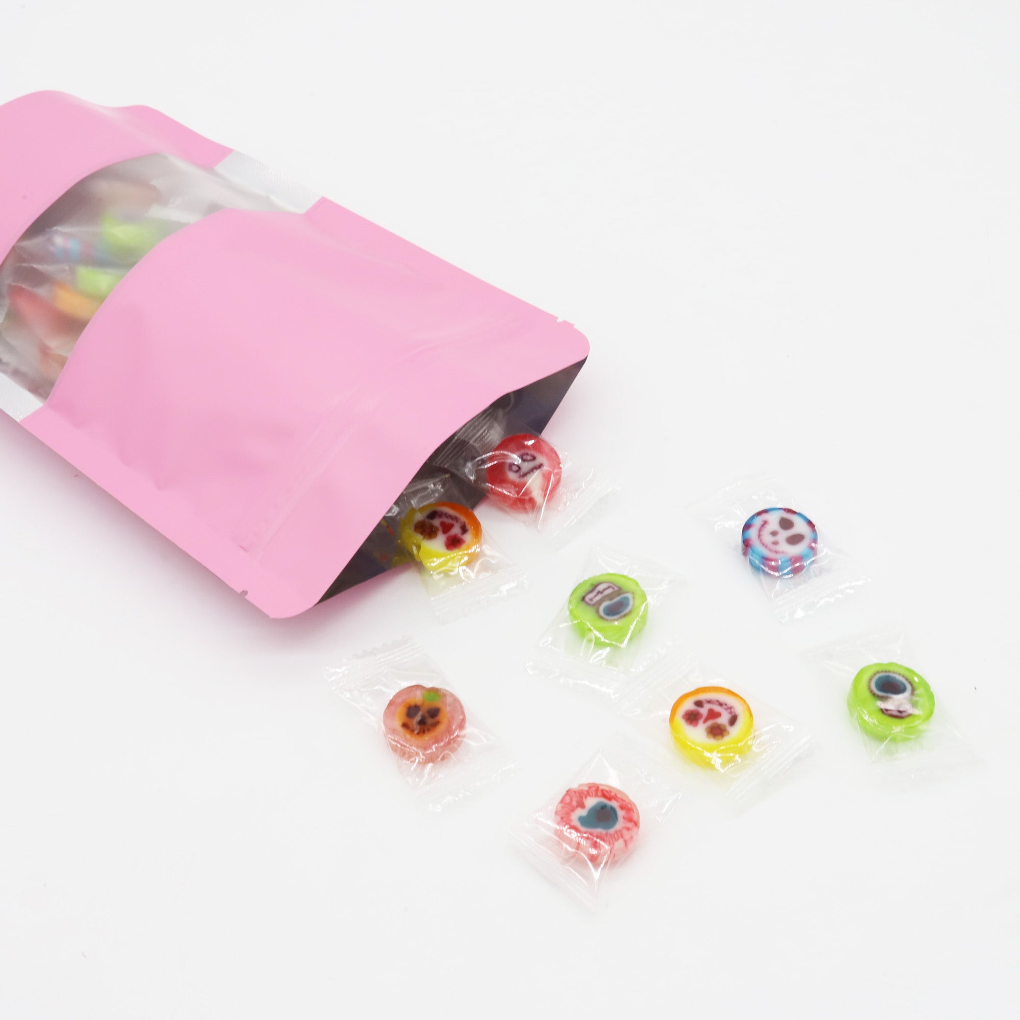Matte Shimmering Blush Pink Frosted Window Mylar Stand Strong® Bags