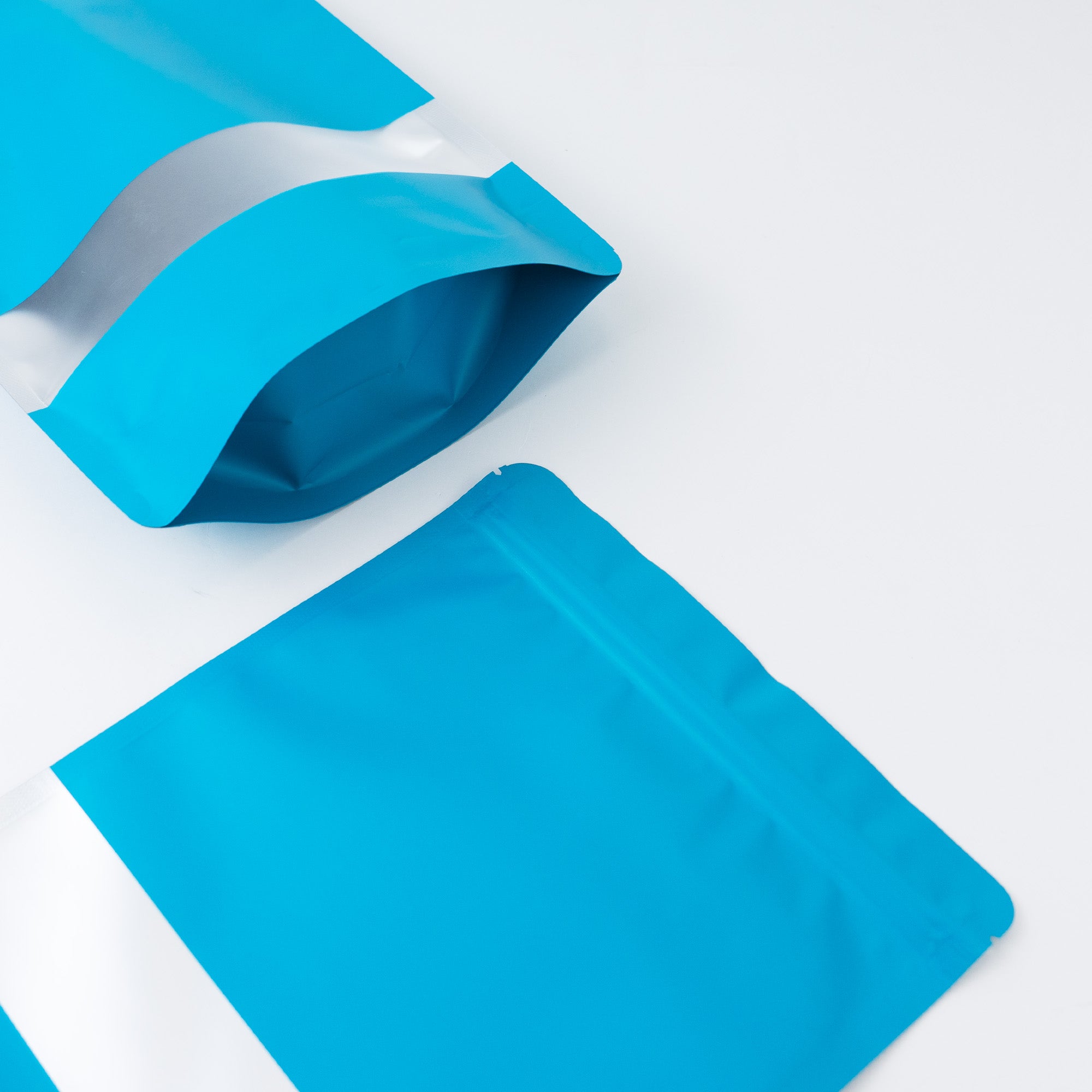 Matte Shock Blue Window Mylar Stand Strong® Bags